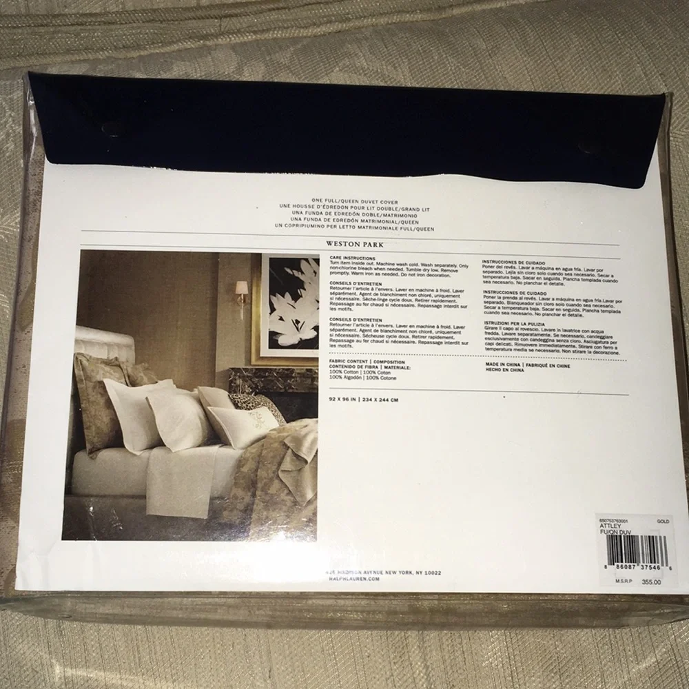 RALPH LAUREN   WESTON PARK ATTLEY GOLD DUVET COVER